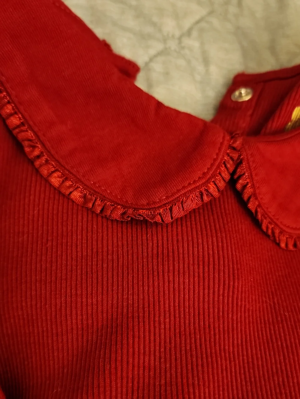 Sz 4T The Children's Place Red Long-Sleeve Top with Peter Pan Collar & Pink Tee